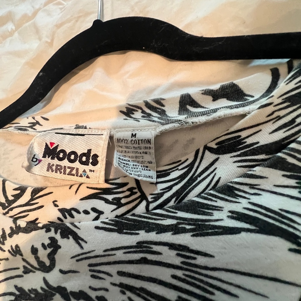 Vintage  “Like New” MOODS BY KRIZIA for The Limited  Cat face Shirt M circa 1986 - Picture 8 of 9